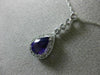 ESTATE 1.08CT DIAMOND & AAA AMETHYST 14KT WHITE GOLD 3D PEAR SHAPE HALO PENDANT