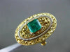 ANTIQUE LARGE .70CT AAA EMERALD 14K TWO TONE GOLD FILIGREE SOLITAIRE RING #20251