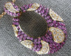 LARGE 2.63CT DIAMOND & AAA PINK SAPPHIRE 18KT ROSE GOLD 3D OVAL LEAF FUN PENDANT
