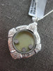 ESTATE LARGE .43CT DIAMOND & AAA ONYX 18KT WHITE GOLD FILIGREE FLOATING PENDANT