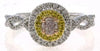 .61CT WHITE PINK & FANCY YELLOW DIAMOND 18K TRI COLOR GOLD 3D INFINITY LOVE RING