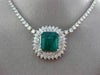 ESTATE MASSIVE 23.81CT DIAMOND & COLOMBIAN EMERALD 18KT GOLD 3D TENNIS NECKLACE