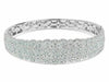 ESTATE WIDE 7.27CT DIAMOND 18KT WHITE GOLD 3D CLASSIC MULTI ROW BANGLE BRACELET