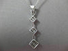 ESTATE LARGE .75CT DIAMOND 14K WHITE GOLD 3D THREE STONE FLOATING PENDANT #19036