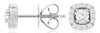 ESTATE .40CT DIAMOND 14KT WHITE GOLD 3D ROUND HALO CLASSIC SQUARE STUD EARRINGS
