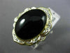 ESTATE EXTRA LARGE .24CT DIAMOND & AAA ONYX 14KT YELLOW GOLD 3D FLOWER FUN RING