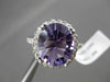 ESTATE LARGE 4.57CT DIAMOND & AAA EXTRA FACET AMETHYST 14KT WHITE GOLD HALO RING