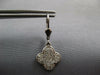 LARGE .55CT DIAMOND 14KT WHITE GOLD 3D 4 LEAF CLOVER CLASSIC LEVERBACK EARRINGS