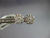 ESTATE LARGE .99CT DIAMOND 14KT WHITE GOLD 3D CLUSTER INVISIBLE STUD EARRINGS