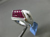 ESTATE LARGE 5.42CT DIAMOND & RUBY 18KT WHITE GOLD 3D FLEUR DE LIS FILIGREE RING