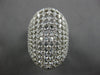 EXTRA LARGE 2.83CT DIAMOND 18KT WHITE GOLD 3D MULTI ROW GRADUATING COCKTAIL RING