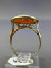 ESTATE 14KT YELLOW GOLD CAMEO RING. 3D OVAL HANDCRAFTED DIAMOND CUT DESIGN