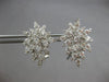 LARGE 3.20CT DIAMOND 18KT WHITE GOLD MULTI LEAF CLUSTER FLOWER CLIP ON EARRINGS