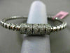 ESTATE 1.20CT DIAMOND 14K WHITE GOLD 3D MULTI ROW SWIRL FLEXIBLE BANGLE BRACELET