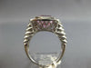 LARGE 3.54CT DIAMOND & AAA PINK QUARTZ 14KT WHITE GOLD CUSHION & ROUND FUN RING