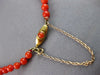 ANTIQUE LARGE & LONG AAA CORAL 14KT YELLOW GOLD GRADUATING LOVE NECKLACE #27556
