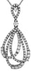 .62CT DIAMOND 14KT WHITE GOLD 3D MULTI TEAR DROP LOVE KNOT FLOATING PENDANT