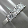 ESTATE WIDE 1.04CT DIAMOND 14K WHITE GOLD 5 STONE PRINCESS ANNIVERSARY RING 1625