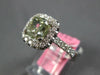 LARGE GIA CERTIFIED 2.72CT WHITE & GREEN DIAMOND 18KT WHITE GOLD ENGAGEMENT RING