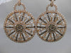 ANTIQUE 3.49CT DIAMOND 18KT ROSE GOLD FLORAL SNOWFLAKE HANGING EARRINGS