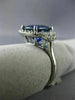 ESTATE LARGE 6.72CT DIAMOND & AAA SAPPHIRE PLATINUM CUSHION HALO ENGAGEMENT RING