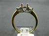 ESTATE .31CT DIAMOND 14KT 2 TONE GOLD 3 STONE SEMI MOUNT ENGAGEMENT RING #18588