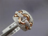 ESTATE LARGE 1.22CT DIAMOND 14KT WHITE & ROSE GOLD 3D CLASSIC LOVE KNOT FUN RING