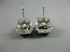 ESTATE 1.88CT DIAMOND & GARNET 14KT WHITE GOLD CLASSIC SQUARE HALO STUD EARRINGS