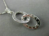 ESTATE .30CT DIAMOND 14KT WHITE GOLD 3D OVAL LOVE KNOT FLOATING PENDANT #25730