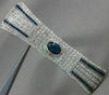 ESTATE LARGE 2.90CT DIAMOND & AAA SAPPHIRE 18KT WHITE GOLD 3D BOW TIE BROOCH PIN