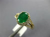 LARGE 1.40CT DIAMOND & AAA EMERALD 14KT YELLOW GOLD 3D OVAL HALO ENGAGEMENT RING