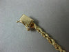 ANTIQUE .10CT DIAMOND 14K WHITE & YELLOW GOLD 3D FOUR STONE ROPE BRACELET #23328