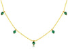 .60CT AAA EMERALD 14KT YELLOW GOLD CLASSIC BY THE YARD CHANDELIER LOVE NECKLACE