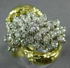 ESTATE EXTRA LARGE 2.06CT DIAMOND 18KT 2 TONE GOLD FLOWER LOVE KNOT RING #26509