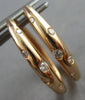 ESTATE .18CT DIAMOND 14KT ROSE GOLD 3D CLASSIC ETOILE OVAL HOOP HANGING EARRINGS