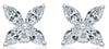 .68CT DIAMOND 18KT WHITE GOLD 3D MARQUISE SHAPE 4 PETAL FLOWER STUD EARRINGS