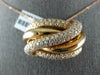 EXTRA LARGE 1.99CT DIAMOND 18KT ROSE GOLD 3D MULTI ROW CRISS CROSS SWIRL PENDANT