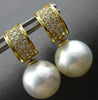 .43CT DIAMOND & AAA SOUTH SEA PEARL 18KT YELLOW GOLD MULTI ROW HANGING EARRINGS