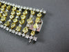 LARGE 25.55CT WHITE & CANARY DIAMOND 18KT 2 TONE GOLD MULTI ROW TENNIS BRACELET