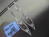 ANTIQUE .85CT DIAMOND 14KT WHITE GOLD FLORAL FILIGREE 3D HANGING EARRINGS