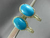 ESTATE 7.79CT DIAMOND & TURQUOISE 14K YELLOW GOLD HALO FILIGREE HANGING EARRINGS