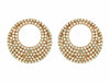 ESTATE .75CT DIAMOND 14KT ROSE GOLD 3D MULTI ROW CIRCULAR FUN EARRINGS