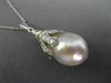 ESTATE .45CT DIAMOND & AAA SOUTH SEA PEARL 18KT WHITE GOLD FLOWER PENDANT #26205