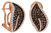 1.79CT WHITE & CHOCOLATE FANCY DIAMOND 14KT ROSE GOLD CLASSIC HANGING EARRINGS