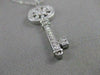 LARGE ESTATE .80CTW DIAMOND 14K WHITE GOLD HEART KEY PENDANT F/G VVS CHAIN 20160