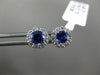 ESTATE 1.25CT DIAMOND & AAA TANZANITE 14KT YELLOW GOLD OVAL FLOWER STUD EARRINGS