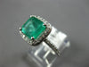 LARGE 2.59CT DIAMOND & AAA EMERALD 14KT WHITE GOLD SQUARE HALO ENGAGEMENT RING