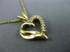 ESTATE SMALL .15CT DIAMOND 14KT YELLOW GOLD 3D CLASSIC OPEN HEART PENDANT #23624