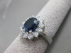ESTATE 3.68CTW DIAMOND SAPPHIRE 14KT WHITE GOLD DIANA CLUSTER RING F/G VS