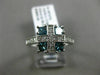 WIDE .92CT ROUND & PRINCESS WHITE & BLUE DIAMOND 14KT WHITE GOLD SQUARE FUN RING